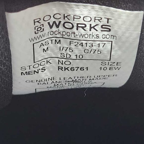 Men\'s 10EW X-Wide Rockport Works RK6761 black steel toe oxford work shoes main image 7